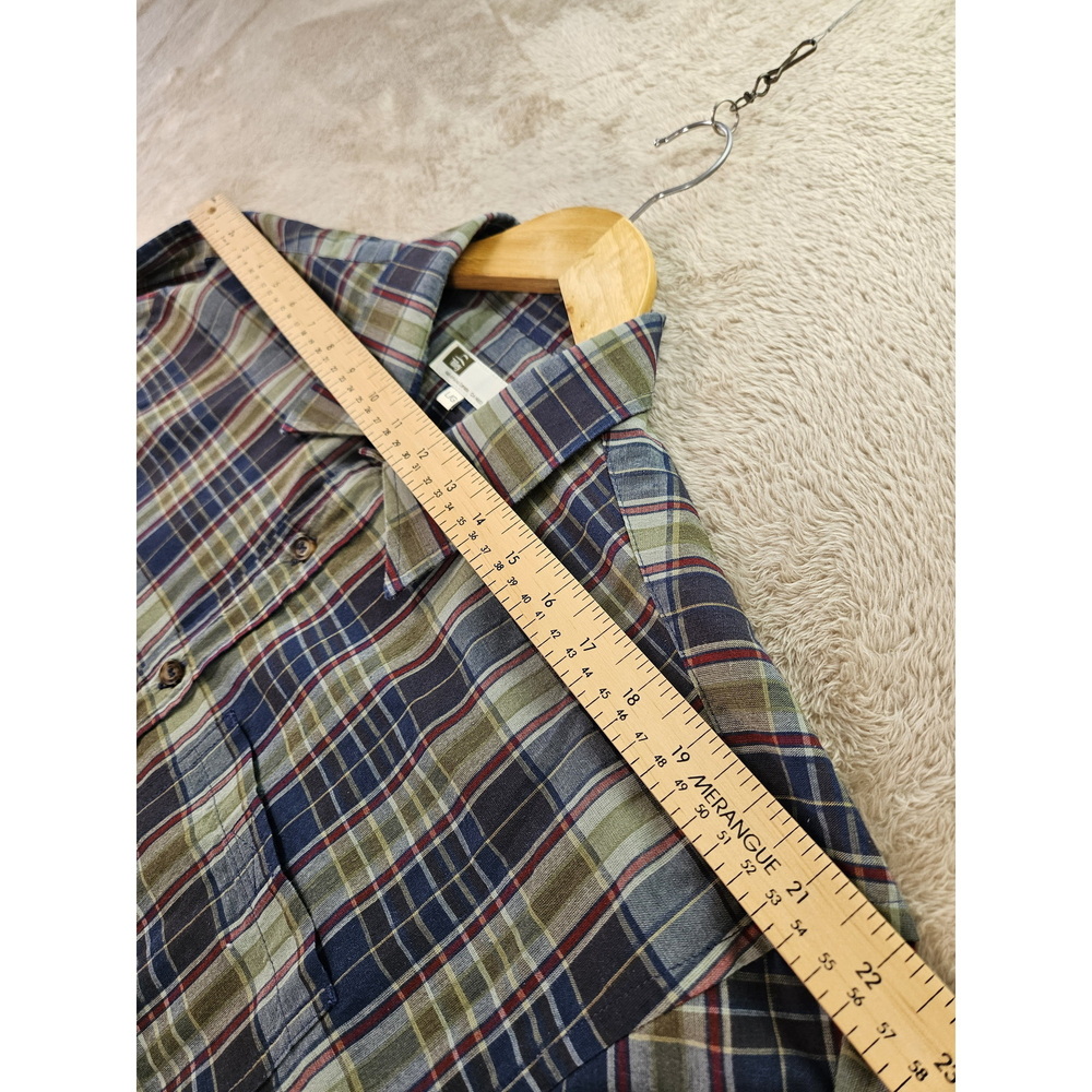 Tilley CoolMax Shirt Button-down Blue Green Red Multicolor Plaid Men's Size L - Picture 7 of 10